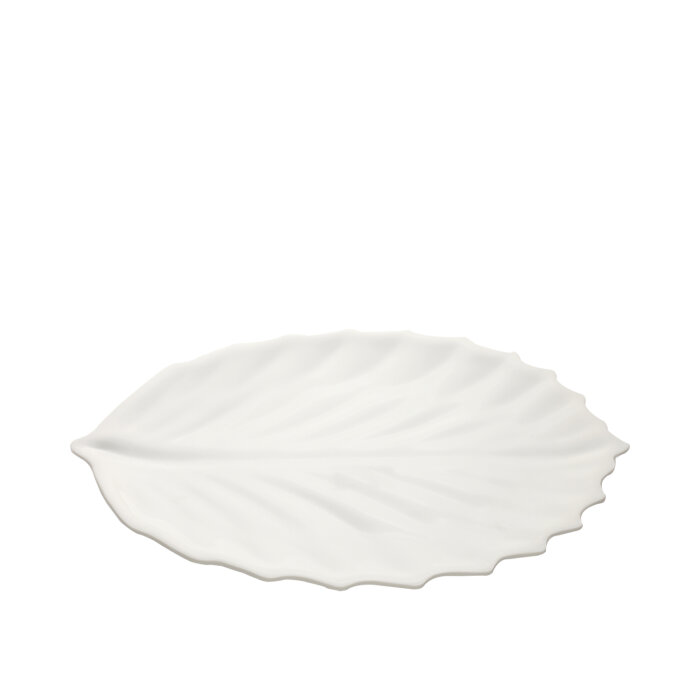 Beyaz Melamin Yaprak Sunum Kase 42X28Cm - 1