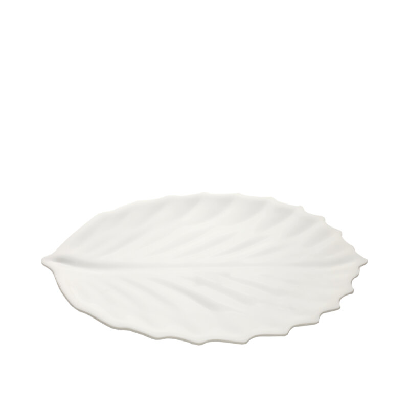 Beyaz Melamin Yaprak Sunum Kase 42X28Cm - 1