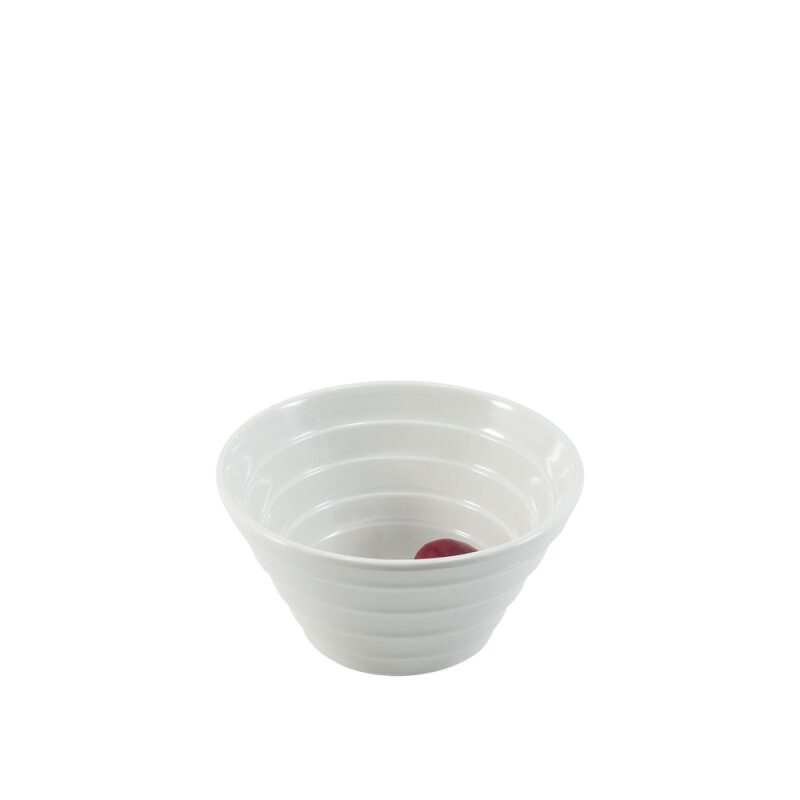 Beyaz Melamin Yivli Kase 25,40 Cm - 1