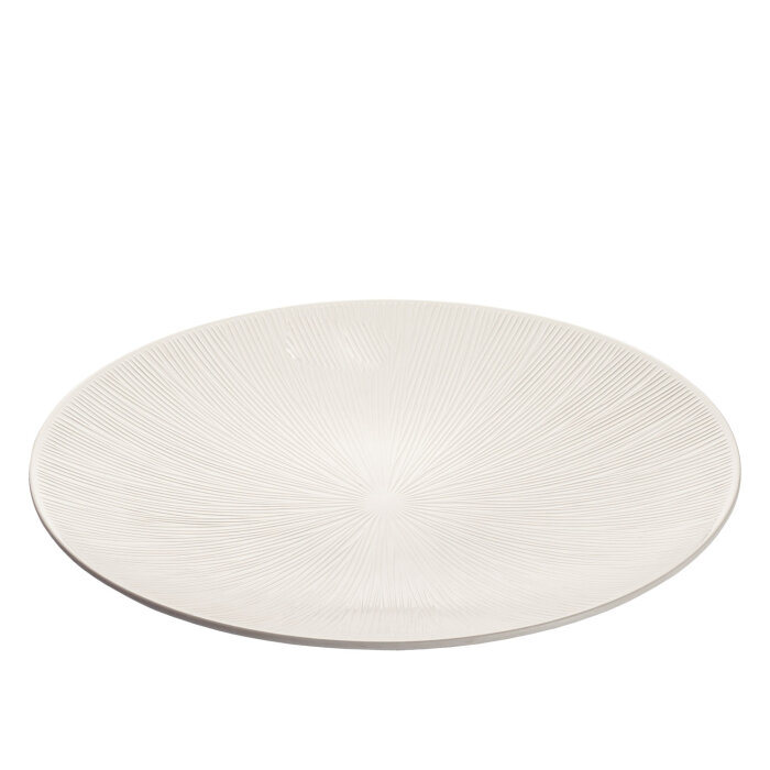 Beyaz Melamin Yuvarlak Sunum Aynası 39 Cm - 1