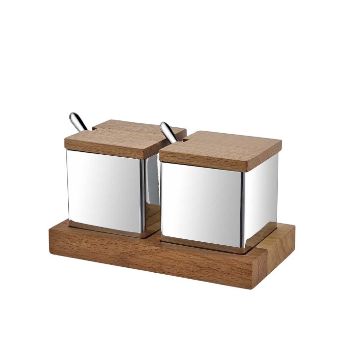 Groovy Ahşap Stand Kare 2'li Baharat Tk.Mat-Parlak GRV-55 - 1