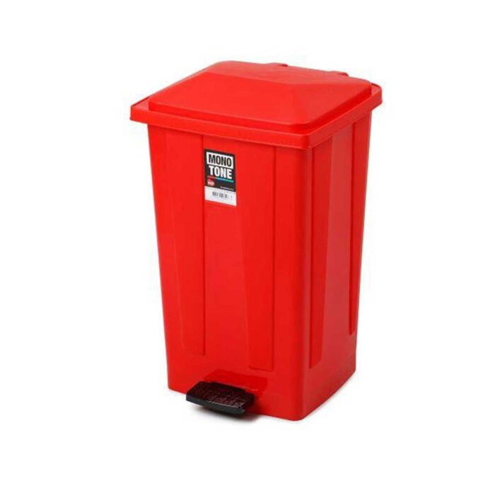 Bora PLastik 80 Lt Pedallı Çöp Kovası Kırmızı - 1