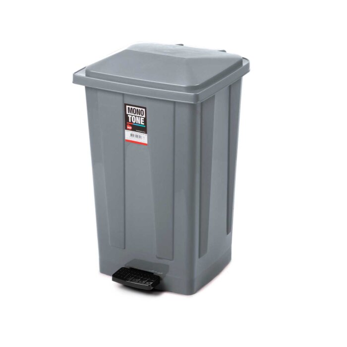 Bora PLastik Pedallı Çöp Kovası Köşeli No:4 / 48 Lt Gri - 1