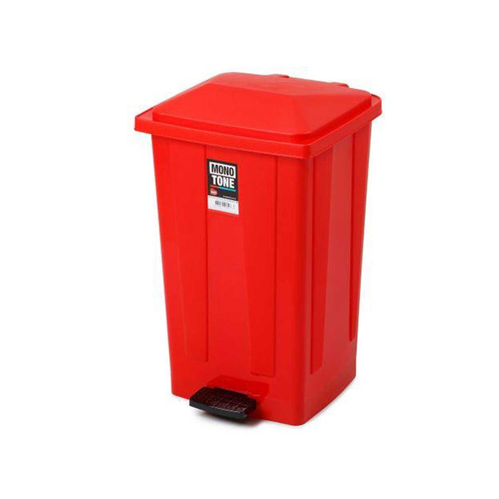 Bora PLastik Pedallı Çöp Kovası Köşeli No:4 / 48 Lt. Kırmı
