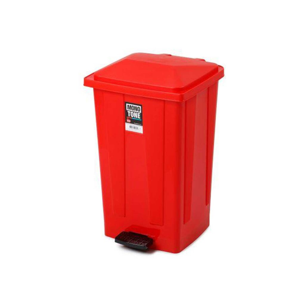 Bora PLastik Pedallı Çöp Kovası Köşeli No:4 /48 Lt Turuncu