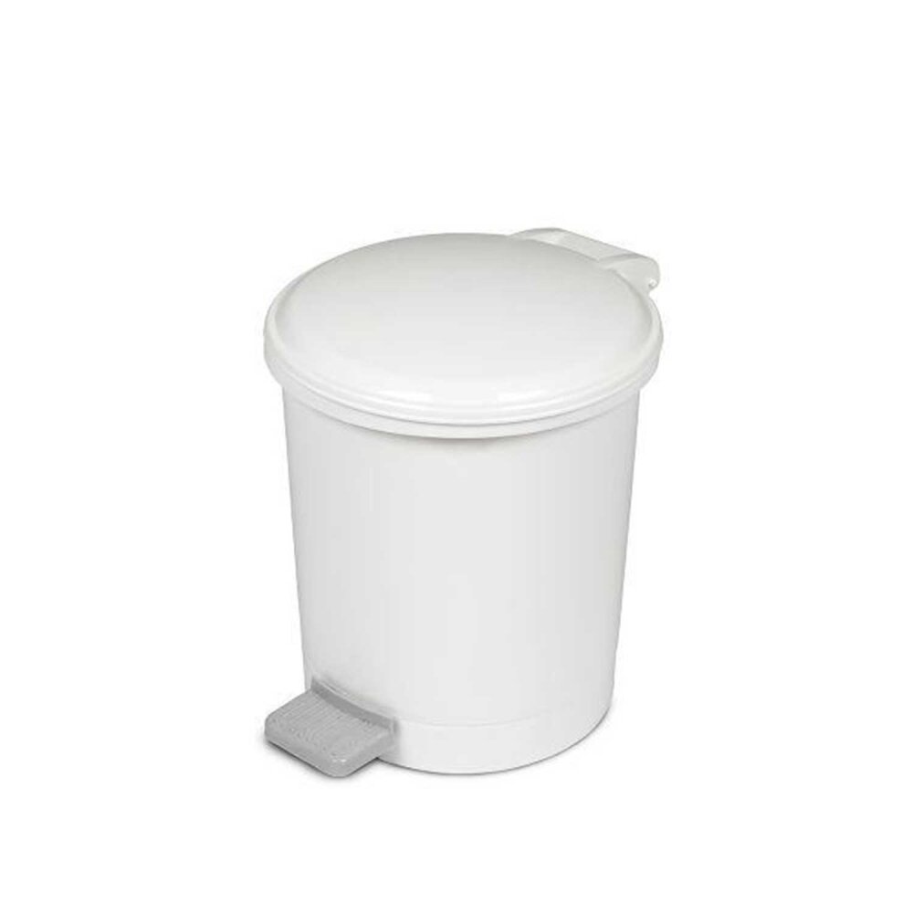 Bora PLastik Pedallı Çöp Kovası Yuvarlak Mini Gri 1.5Lt