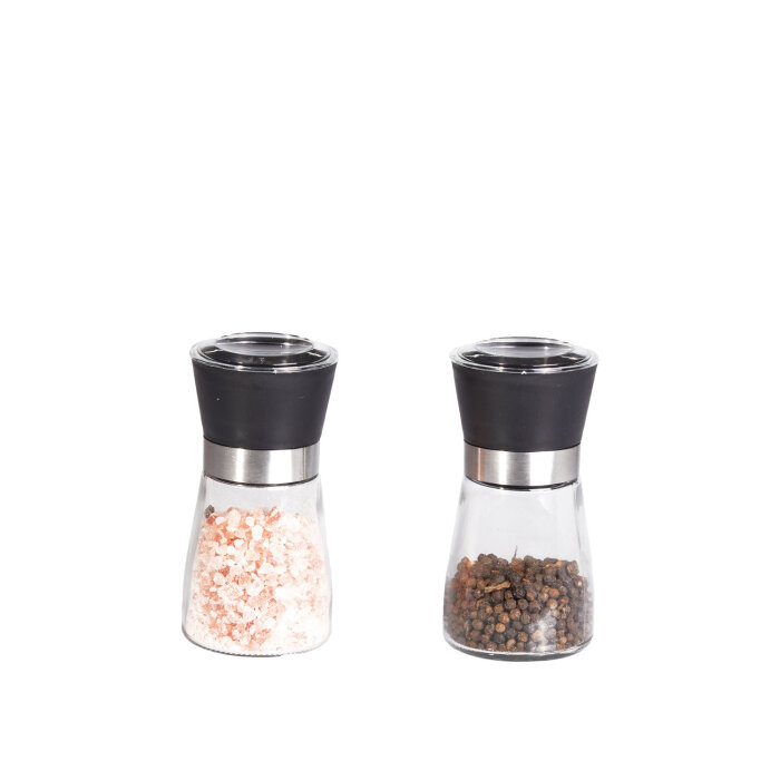 Biradlı Cam Tuzluk Karabiber Değirmeni 13 Cm BRD-236 - 1