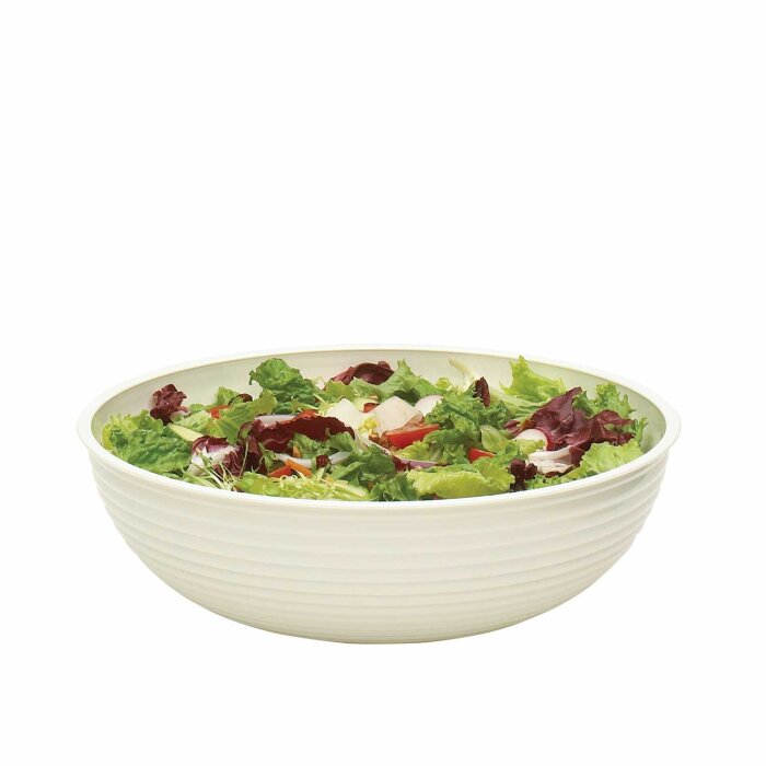 Cambro Polikarbon Çizgili Yuvarlak Kase Beyaz 305 mm RSB12CW148 - 1