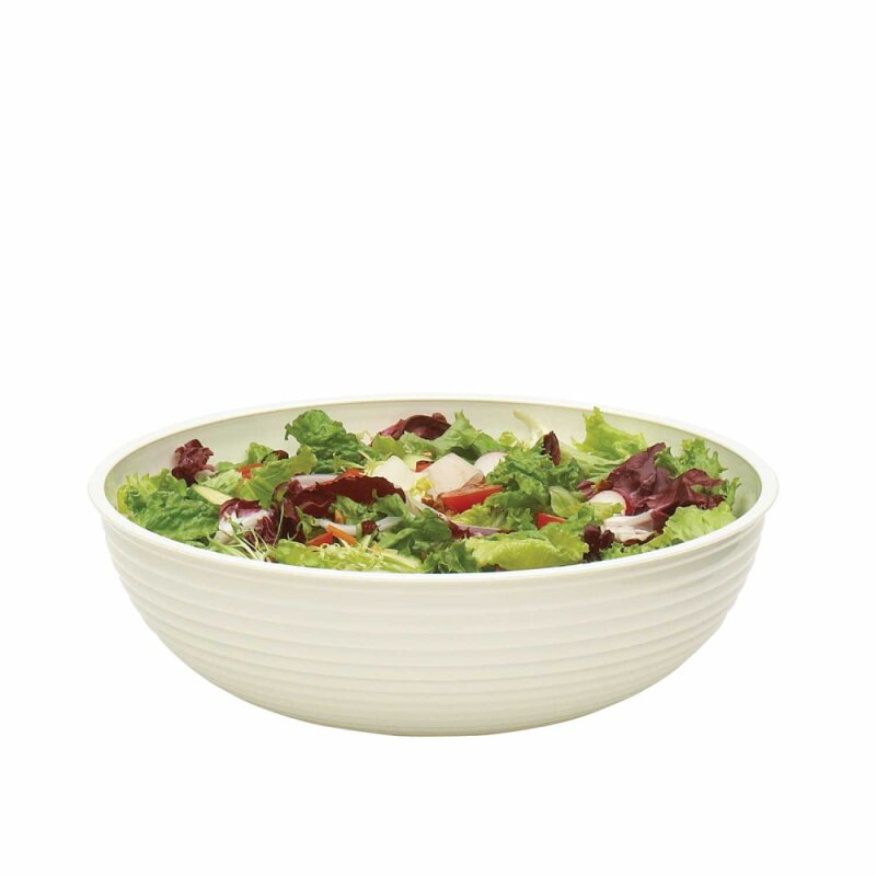 Cambro Polikarbon Çizgili Yuvarlak Kase Beyaz 305 mm RSB12CW148 - 1