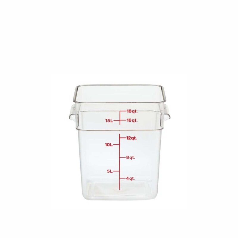 Cambro Camsquares Policarbon Gıda Saklama Kabı Ölçekli 17.2 Lt. Şeffaf 18SFSCW - 1