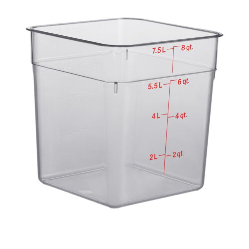 Cambro Camsquare Polikarbon Saklama Kabı Şeffaf 7600 cc 8SFSCW135 - CAMBRO