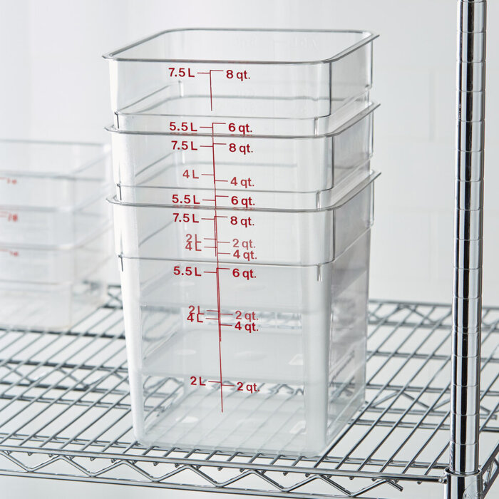 Cambro Camsquare Polikarbon Saklama Kabı Şeffaf 7600 cc 8SFSCW135 - 2