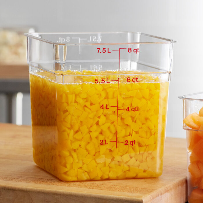 Cambro Camsquare Polikarbon Saklama Kabı Şeffaf 7600 cc 8SFSCW135 - 3