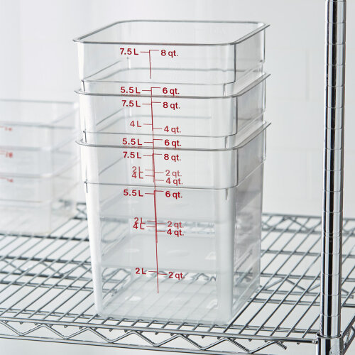 Cambro Camsquare Polikarbon Saklama Kabı Şeffaf 7600 cc 8SFSCW135 - 2