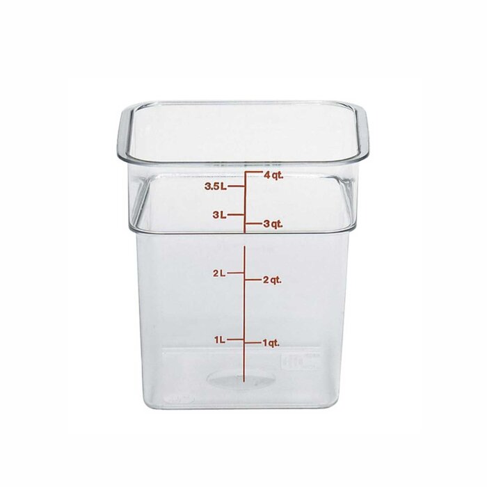 Cambro Camsquare Polikarbon Gıda Saklama Kabı Şeffaf 3.8 lt. 4SFSCW135 - 1