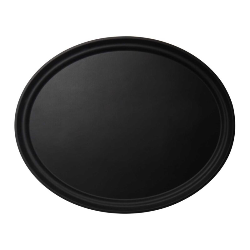 Cambro Camtread Oval Kaymaz Tepsi Siyah 520*620 mm 2500CT110 - 1