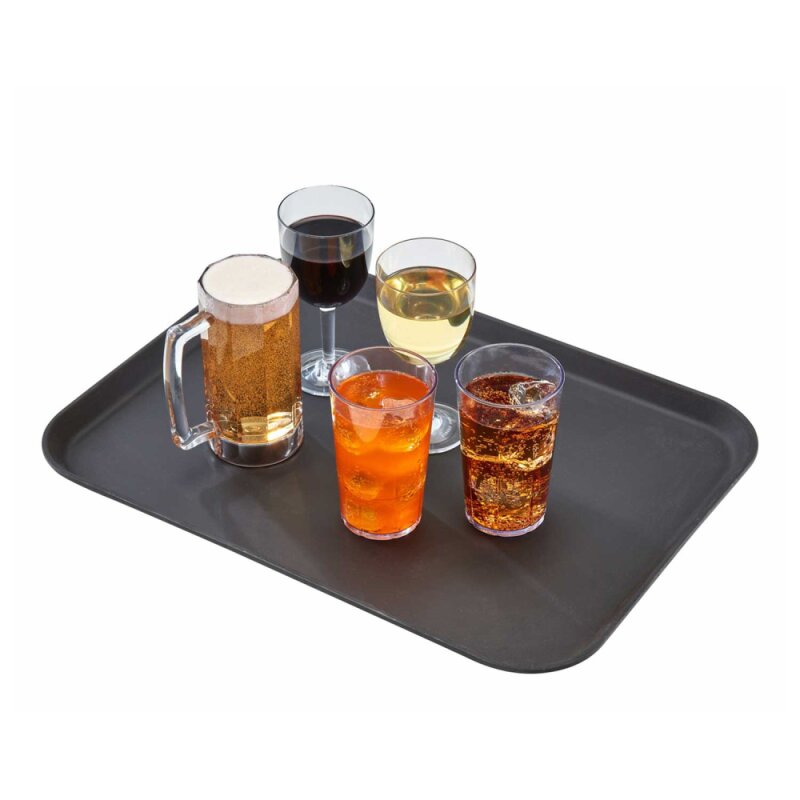 Cambro Camtread Dikdörtgen Kaymaz Tepsi Siyah 355*457 mm 1418CT110 - 2