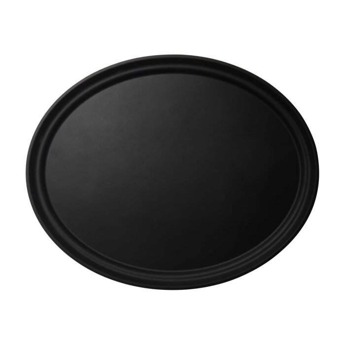 Cambro Camtread Oval Kaymaz Tepsi Siyah 735*600 mm 2900CT110 - 1