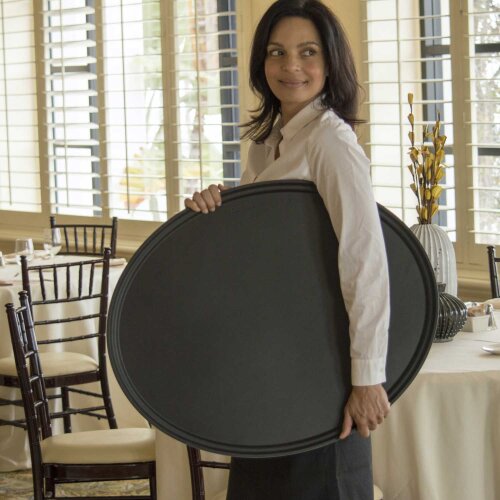 Cambro Camtread Oval Kaymaz Tepsi Siyah 735*600 mm 2900CT110 - 2