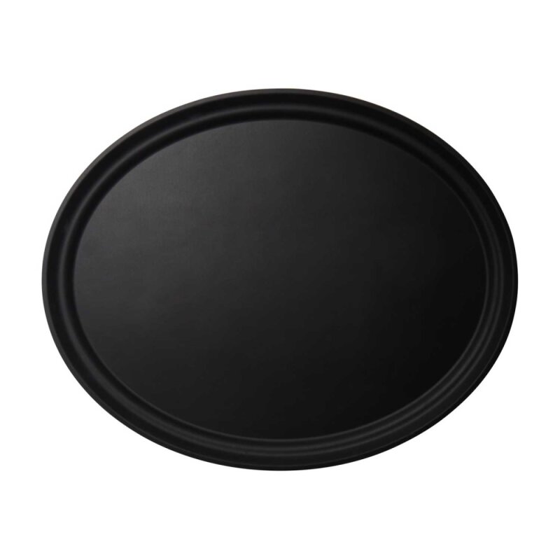 Cambro Camtread Oval Kaymaz Tepsi Siyah 735*600 mm 2900CT110 - 1