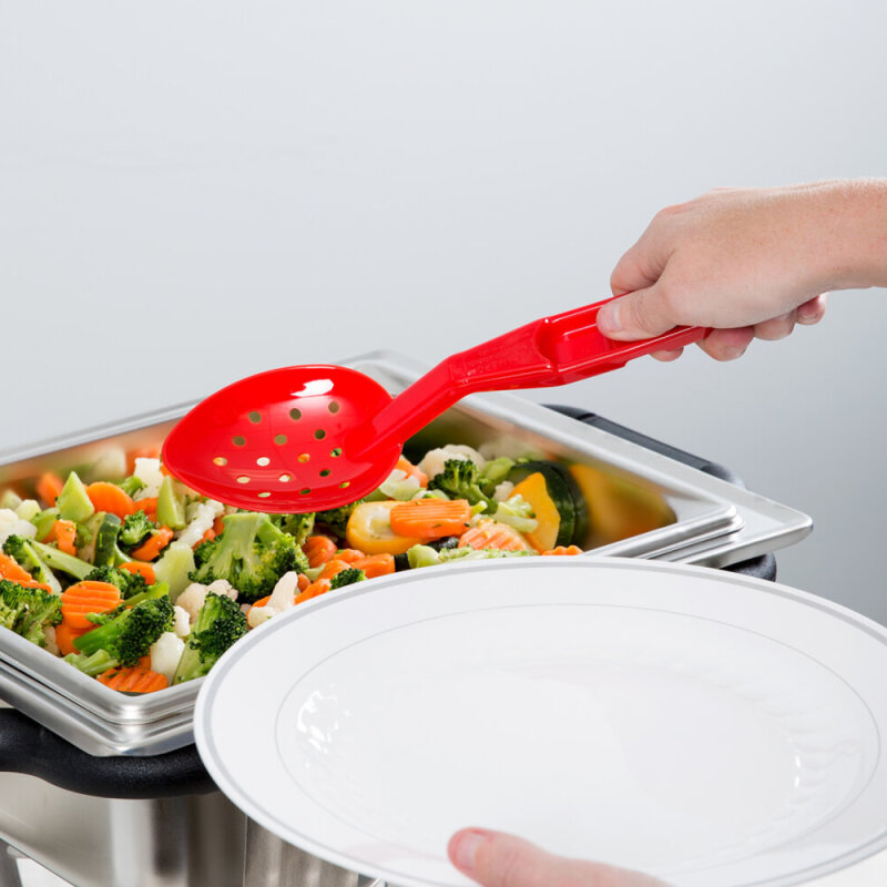 Cambro Camwear Polikarbon Delikli Servis Kaşık Kırmızı 280 mm SPOP11CW404 - 3