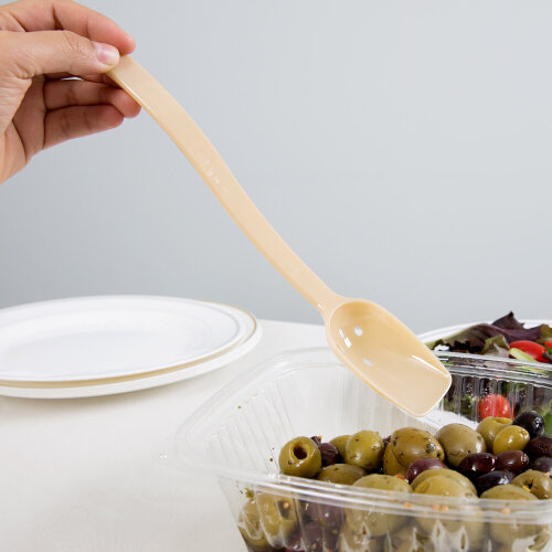 Cambro Camwear Polikarbon Delikli Servis Kaşık Bej 255 mm SPOP10CW133 - 3