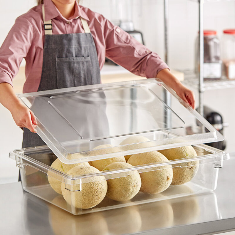 Cambro Camwear Kapak Polikarbon Gıda Kutusu İçin Düz Şeffaf 1826CCW - 2