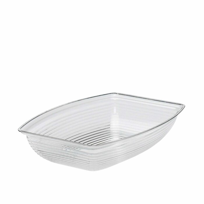 Cambro Polikarbon Çizgili Dikdörtgen Kase Şeffaf 492*362*12 mm RSB1419CW135 - 1