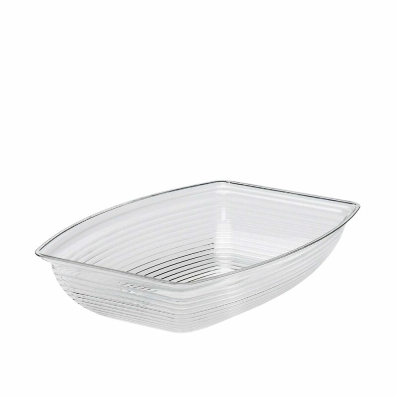 Cambro Polikarbon Çizgili Dikdörtgen Kase Şeffaf 492*362*12 mm RSB1419CW135 - 1