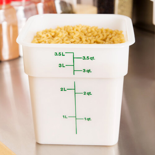 Cambro Polietilen Ölçekli Saklama Kabı Beyaz 3.8 lt. 4SFSP148 - 3