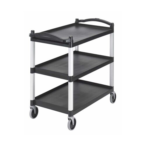 Cambro 3 Katlı Etrafı Açık Servis Arabası Siyah Taşıma Kapasitesi 180 kg BC340KD110 - CAMBRO