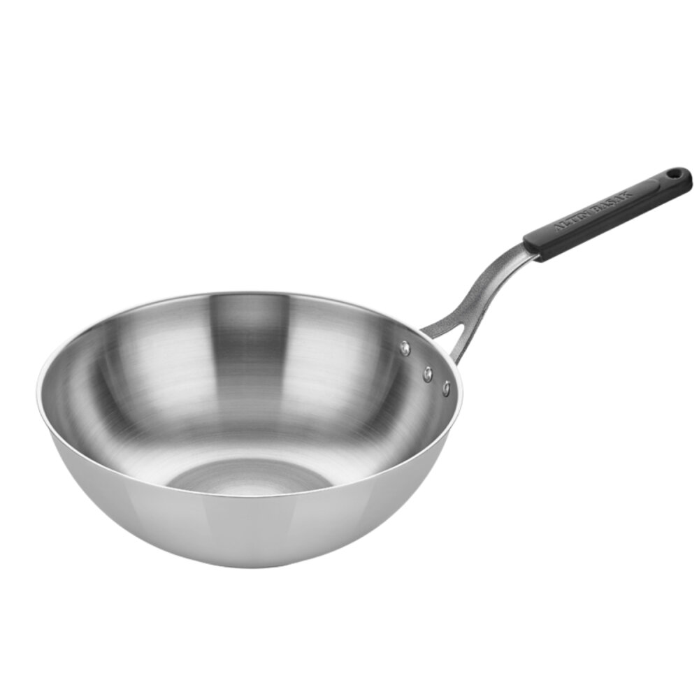 Altınbaşak Çelik Wok Tava 32Cm - Silikonlu Sap