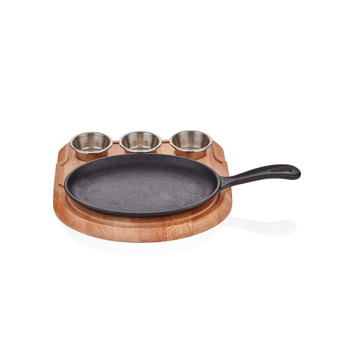 Altınbaşak D.Demir Oval Saplı Fajita 21*15Cm +Sosluklu Nihale - ALTINBAŞAK