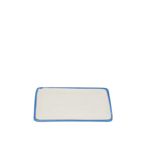 Tulu Porselen Dikdörtgen Kayık 14X8,5Cm - File 93 Mavi - TULU PORSELEN