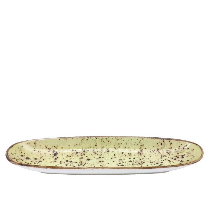 Tulu Porselen Ege Kayık Tabak 32X9,5 cm - Reactıve 77 Yeşil EGE32OKYR77 - 1