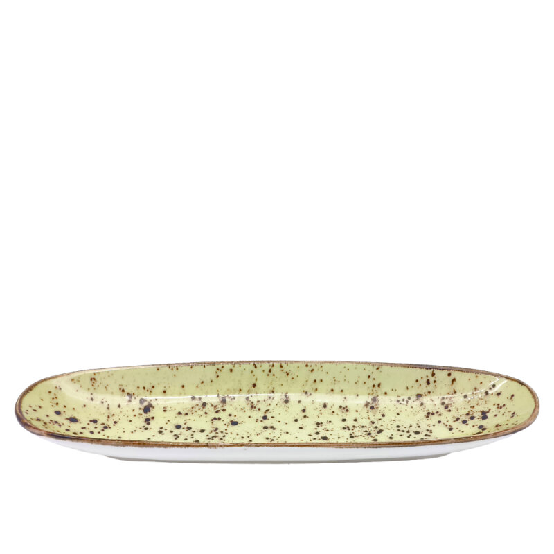 Tulu Porselen Ege Kayık Tabak 32X9,5 cm - Reactıve 77 Yeşil EGE32OKYR77 - 1