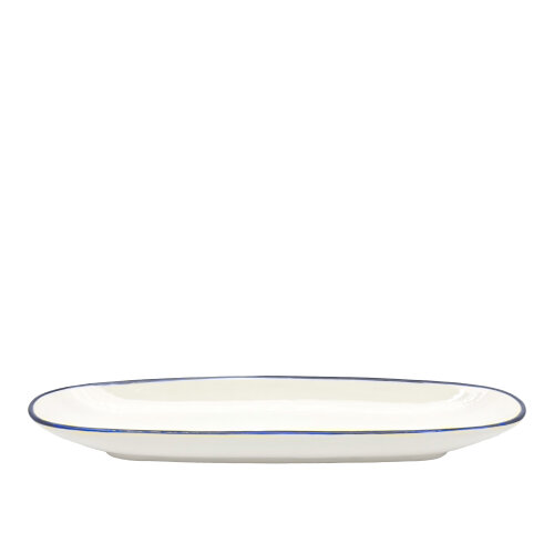 Zest Porcelain Ege Kayık Tabak 32X9,5Cm -Riva Mavi - ZEST PORCELAIN