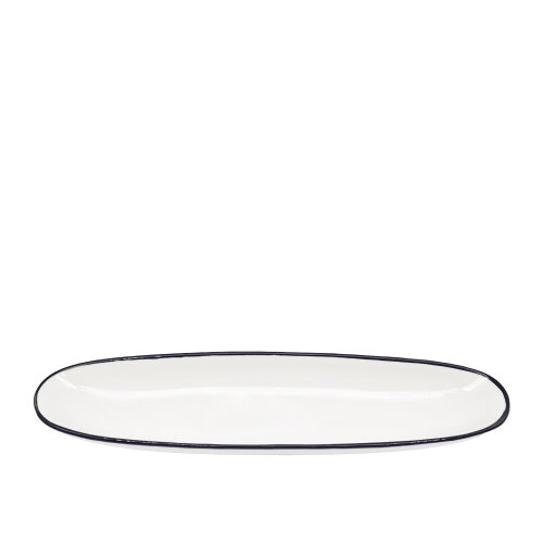 Zest Porcelain Ege Kayık Tabak 32X9,5Cm -Riva Siyah - ZEST PORCELAIN