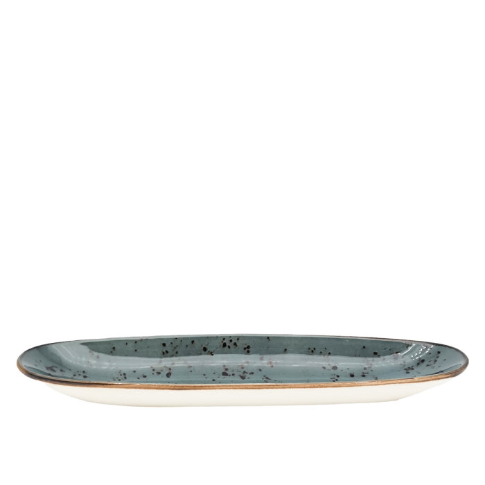 Zest Porcelain Ege Kayık Tabak 32X9,5Cm-Paris K.Mavi - 1