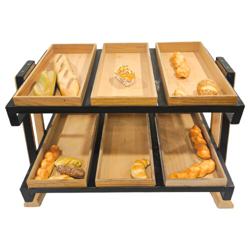 Ekmeklik-2 Katlı 6 Kasalı Ahşap 77X50X65 - TUAN