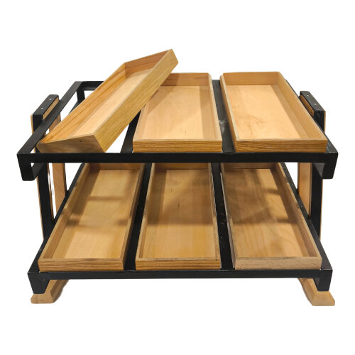 Ekmeklik-2 Katlı 6 Kasalı Ahşap 77X50X65 - 2