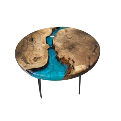 Zeytiniz Epoksi Yuvarlak Sehpa80 Cm Çap Kalinlik 33,5Cm Aya - 2