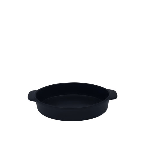 Tulu Porselen Fırın Kabı Oval 15X21Cm - Saten 64 Siyah - TULU PORSELEN