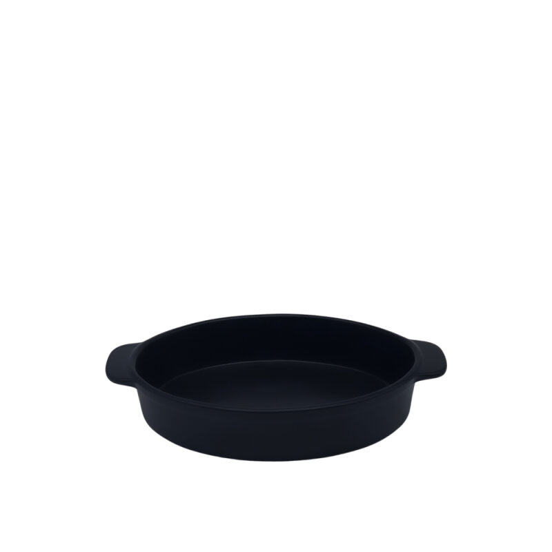 Tulu Porselen Fırın Kabı Oval 15X21Cm - Saten 64 Siyah - 1