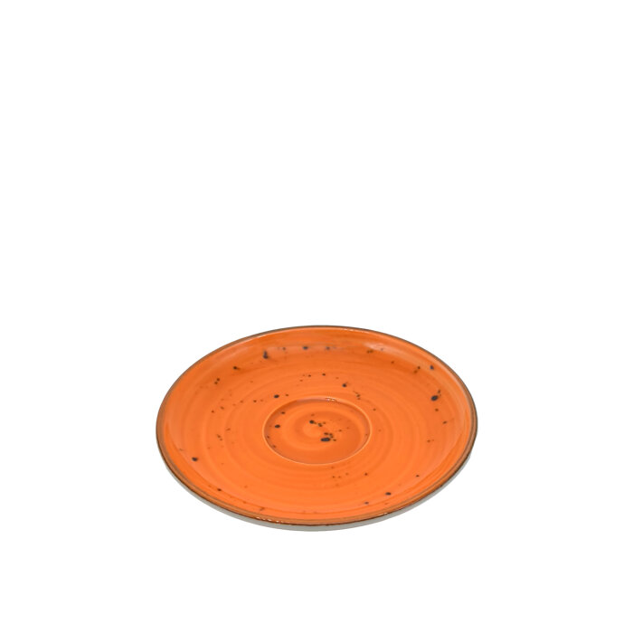 Tulu Porselen Flat Çay Fincan Tabağı - Reactıve 44 Turuncu FLT01CTR44 - 1
