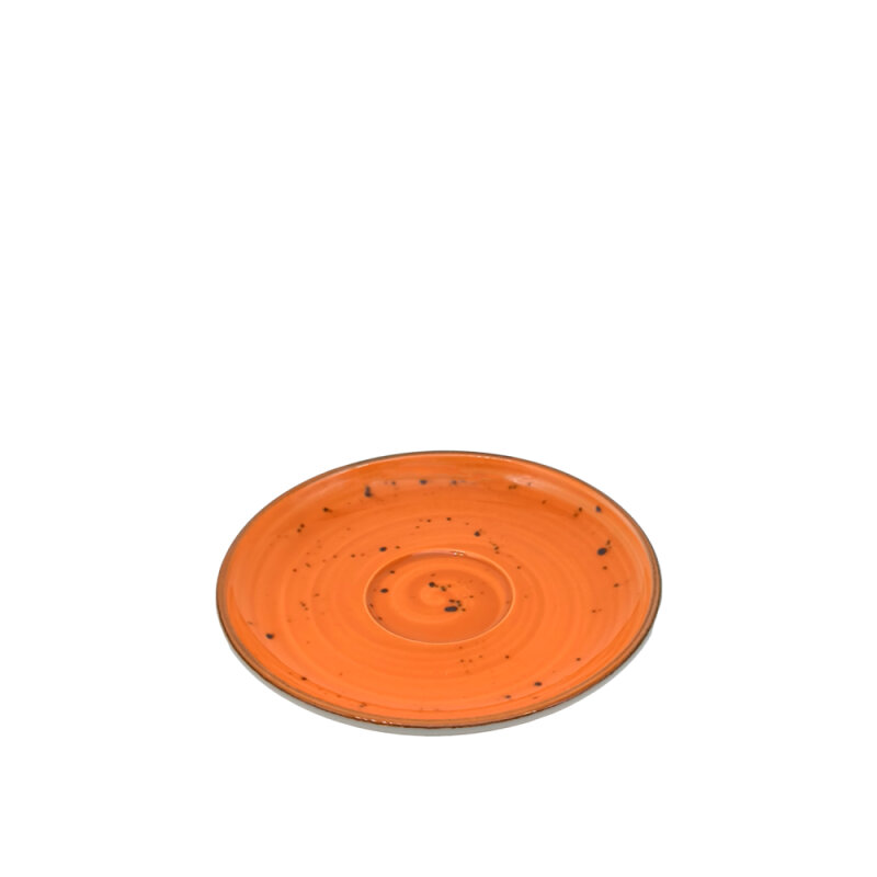 Zest Porcelain Flat Çay Fincan Tabağı -Paris Turuncu - 1