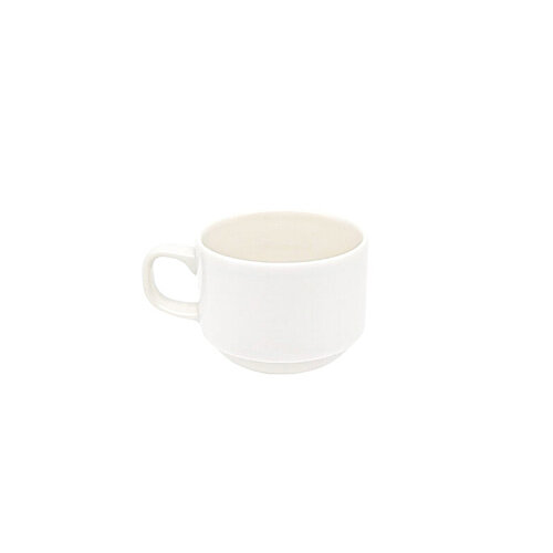 Zest Porcelain Flat Çay Fincanı 200Cc -Saten Beyaz - ZEST PORCELAIN