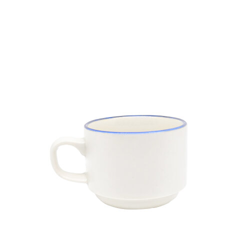 Zest Porcelain Flat Çay Fincanı 200Cc-Riva Mavi - ZEST PORCELAIN