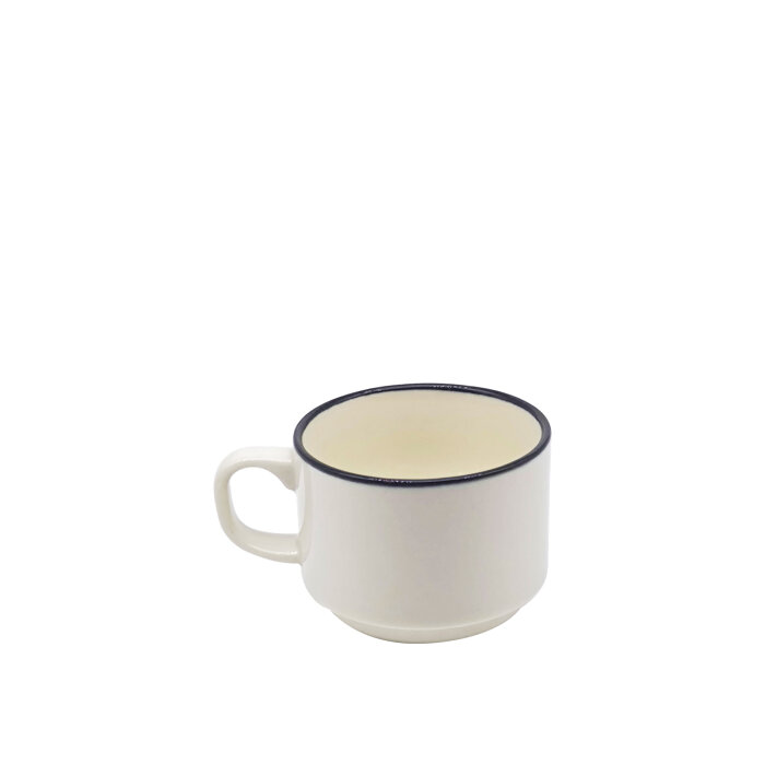 Tulu Porselen Flat Çay Fincanı - File 64 Siyah FLT01CFF64 - 1