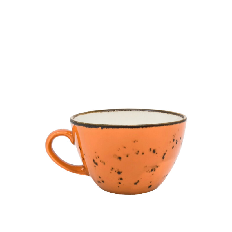 Zest Porcelain Flat Çay Fincanı 200Cc -Paris Turuncu - 1